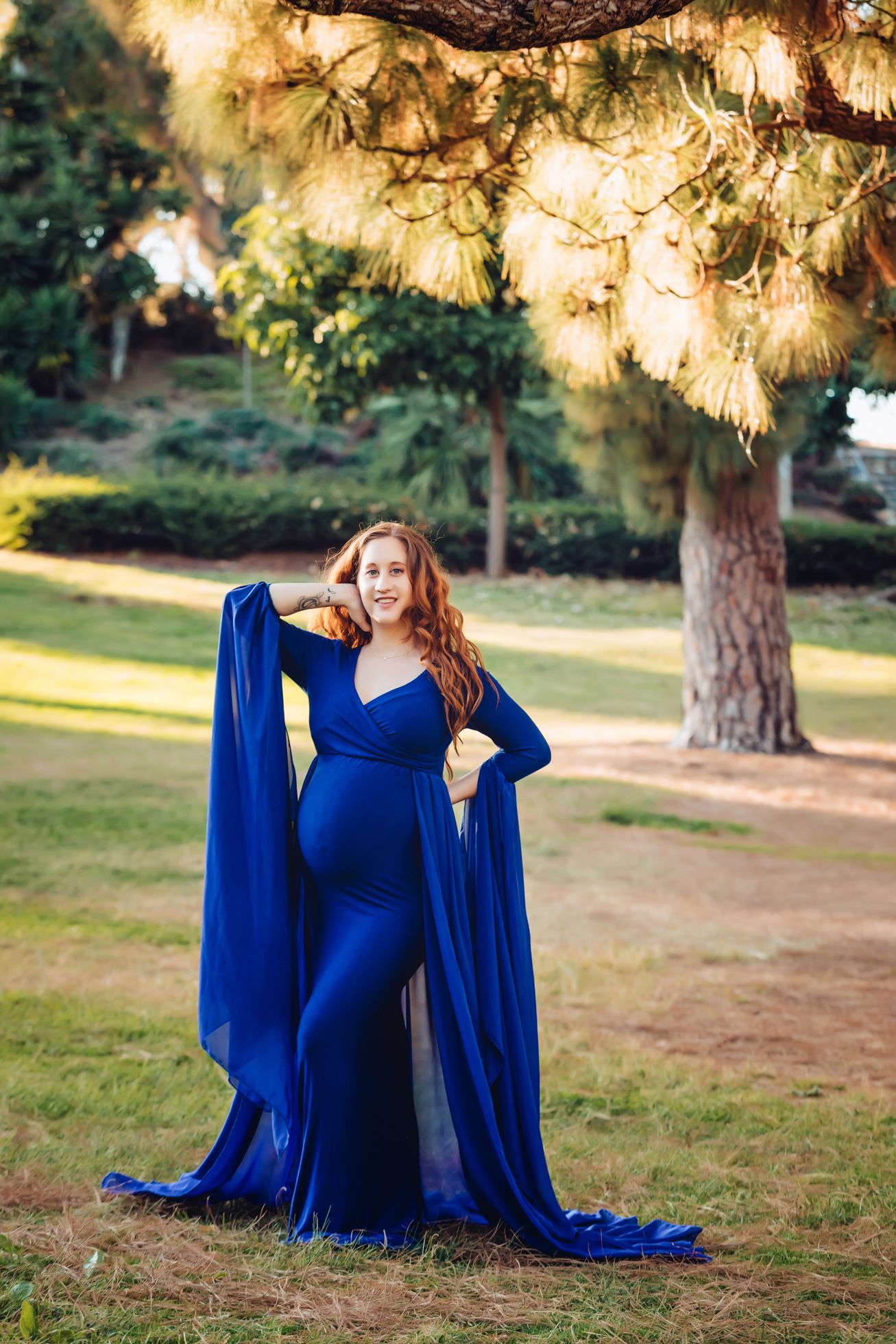 royal blue maternity dress