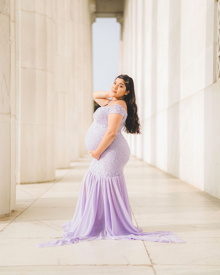 lavender maternity dress