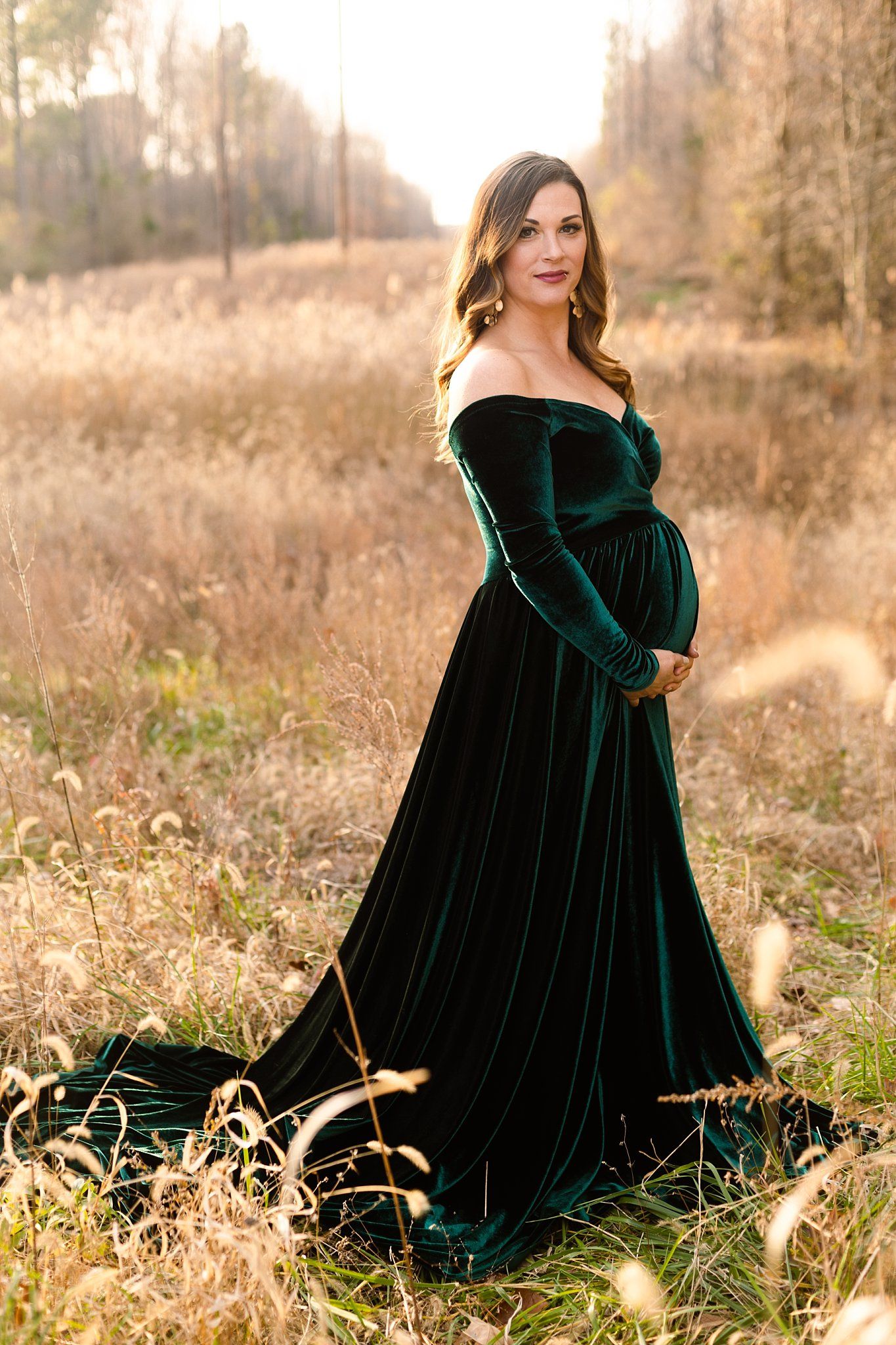 Velvet Maternity Dress | Long Sleeve ...