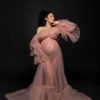 Maueve light pink see-through maternity dress