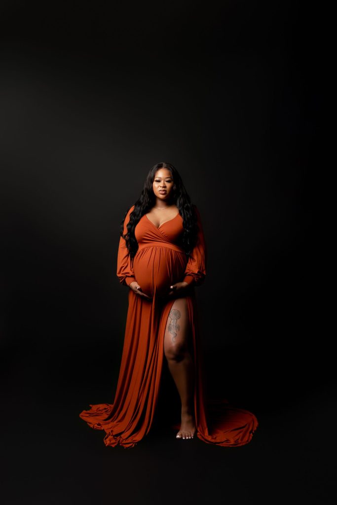 Burnt Orange Maternity Dress Maternity Gown