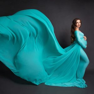 Maternity dress by J&L Designs for pregnant woman photoshoot.
