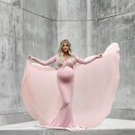 pink maternity dress longsleeve