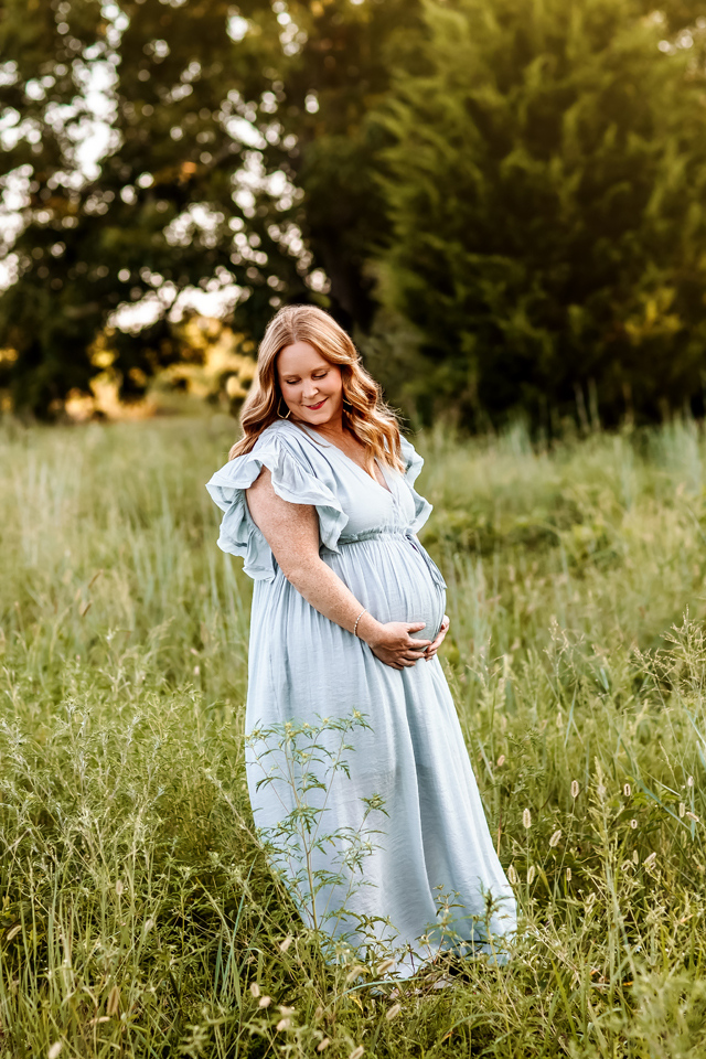 blue maternity dress