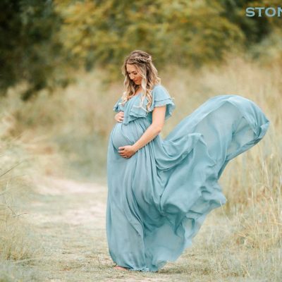 Blue Maternity Dress | Ruffle Maternity Dress | Maternity Gown