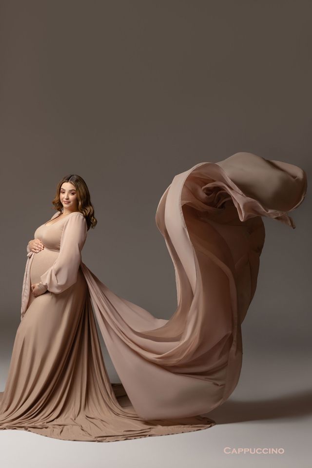 Open Front Maternity Gown