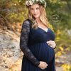 Navy Blue maternity gown photoshoot.