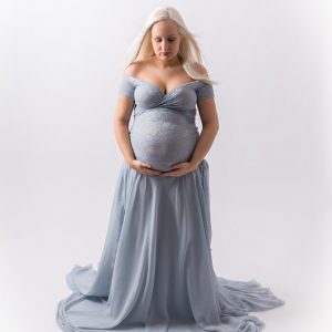 silver baby shower dress