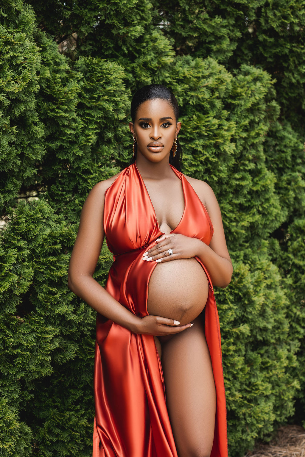 Maternity Halter Top Gown| Maternity Dress for Photoshoot