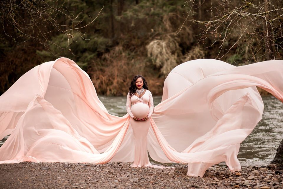 Pink Designer Maternity Dress Rental